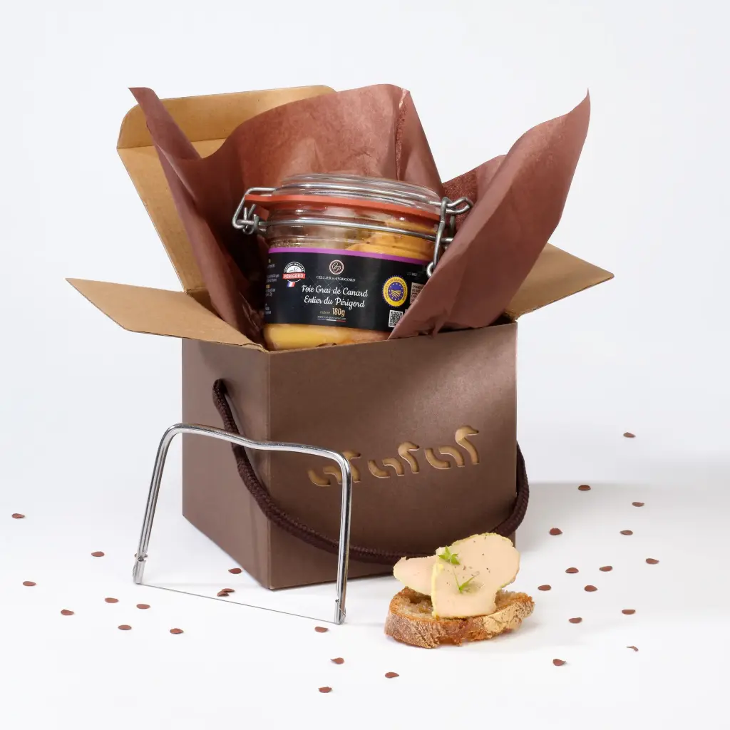 Le cube de foie gras savoureux