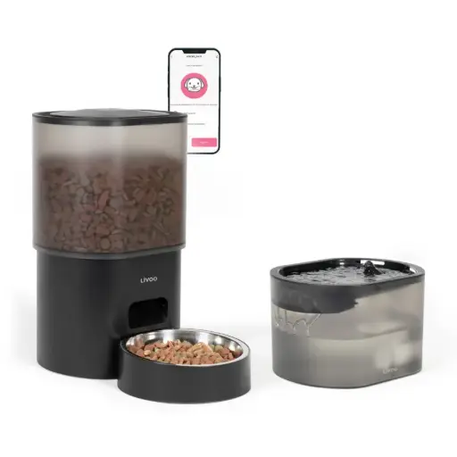 [PET107] Distributeur de croquettes automatique et fontaine à eau